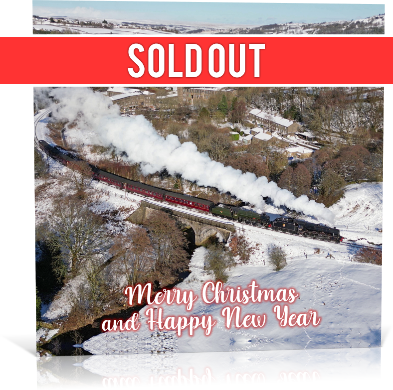 Double-Headed Jubilee's at Mytholmes Viaduct Christmas Card