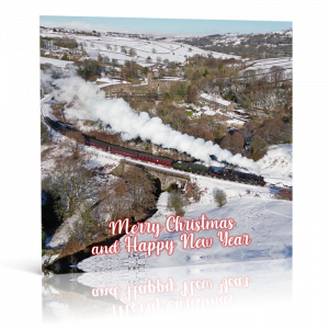 Double-Headed Jubilee's at Mytholmes Viaduct - Christmas Card