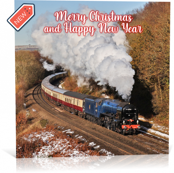 60532 'Blue Peter' hauls 'The Christmas White Rose' Christmas Card